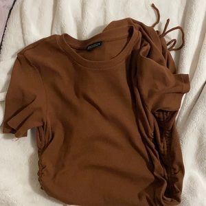 Zara brown short sleeve dress